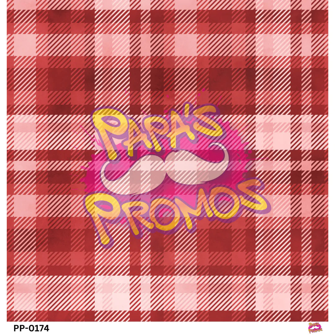 Papa's Promos Valentine Red Plaid Semi-Transparent Vinyl PP-0174