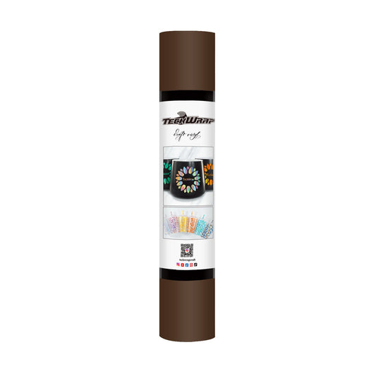 TeckWrap 001M Series 5ft Adhesive Craft Vinyl Matte Coffee Brown