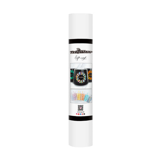 TeckWrap 001M Series 5ft Adhesive Craft Vinyl Matte Coconut White