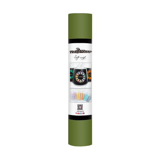 TeckWrap 001M Series 5ft Adhesive Craft Vinyl Matte Liveable Green