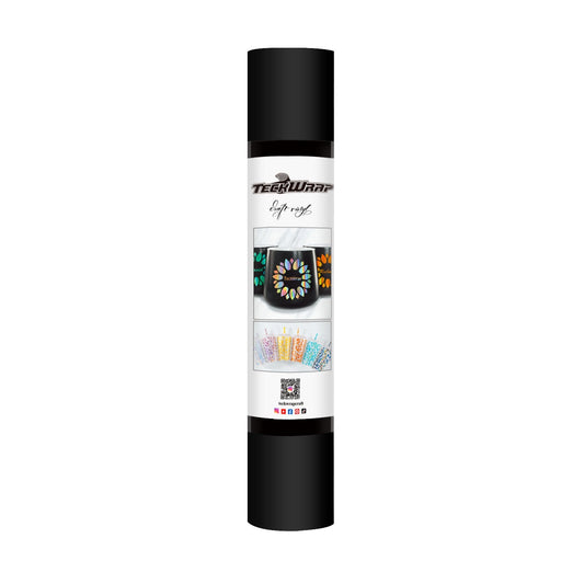 TeckWrap 001M Series 5ft Adhesive Craft Vinyl Matte Ink Black