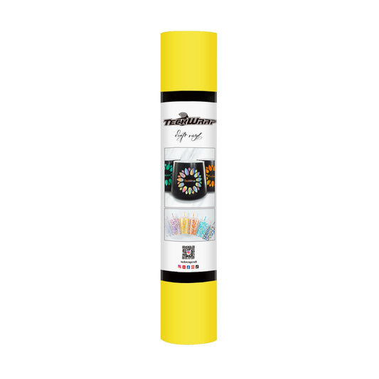 TeckWrap 001M Series 5ft Adhesive Craft Vinyl Matte Yellow Passion