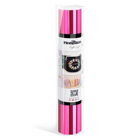 TeckWrap Adhesive Craft Vinyl Roll 13"x5ft Mirror Chrome Royal Pink