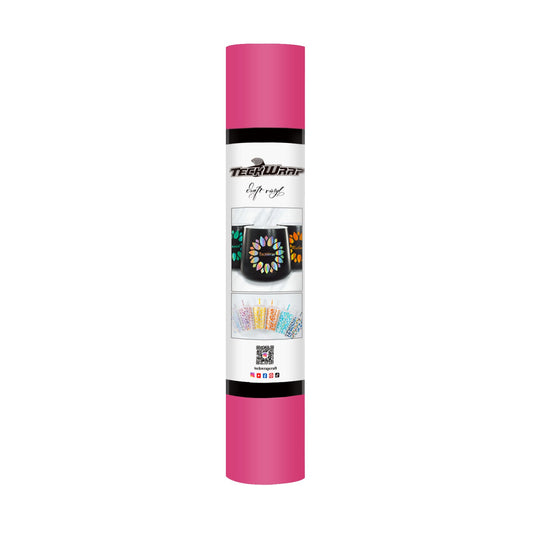 TeckWrap 001M Series 5ft Adhesive Craft Vinyl Matte Ultra Pink